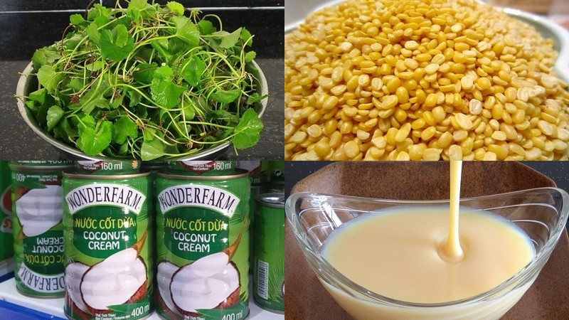 Cách thực hiện nước rau má đậu xanh sữa dừa ít calo