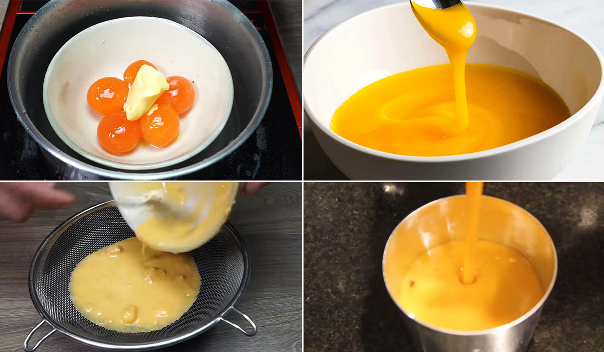 Với cách làm bò nướng sốt trứng muối, phần nước sốt phải thật sánh mịn