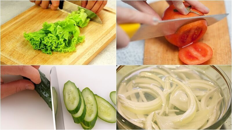 Các bước sơ chế nguyên liệu làm salad dầu giấm