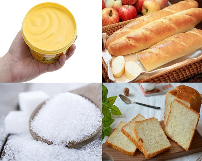 Nguyên liệu cơ bản để cách làm bánh mì bơ đường thành công